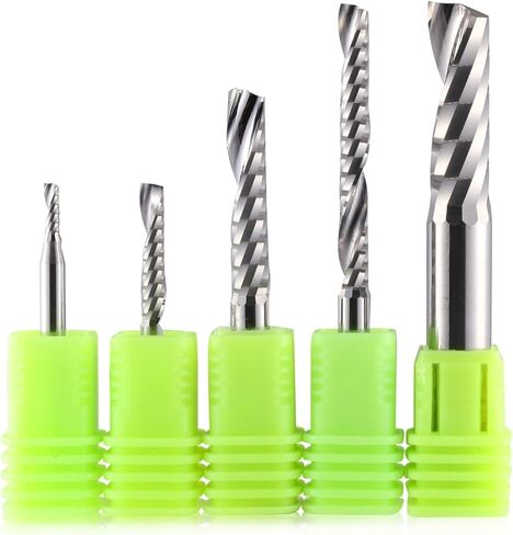 10pcs O Flute CNC Router Bits 1.0mm-12mm Shank Single Carbide Milling Cutter Spiral End Mill for Acrylic PVC MDF Wood(10x62x110L) in Saudi Arabia