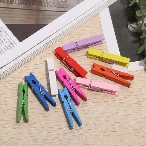 50 PCS Mini Wooden Clothes Pegs - Small Clothespins for Drying Clothes & DIY Photo Craft Projects, Multipurpose Tiny Wooden Pegs (Wood color-50pcs) in Saudi Arabia