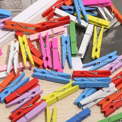 50 PCS Mini Wooden Clothes Pegs - Small Clothespins for Drying Clothes & DIY Photo Craft Projects, Multipurpose Tiny Wooden Pegs (Wood color-50pcs) in Saudi Arabia