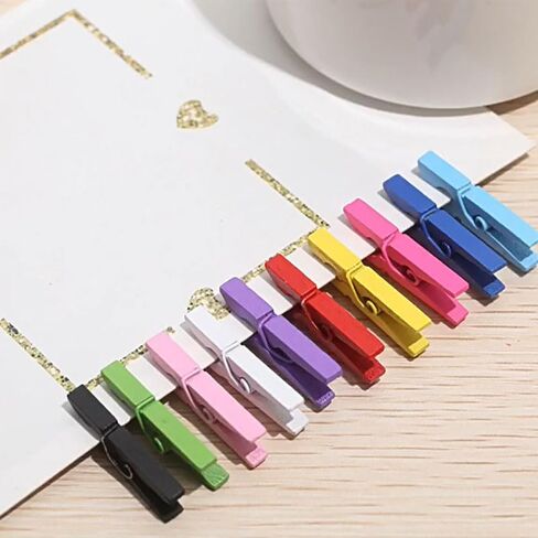 50 PCS Mini Wooden Clothes Pegs - Small Clothespins for Drying Clothes & DIY Photo Craft Projects, Multipurpose Tiny Wooden Pegs (Wood color-50pcs) in Saudi Arabia