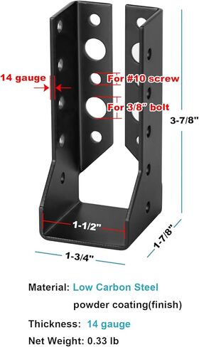 GBGS 6 Pack Concealed Joist Hangers,2"x6" Outdoor Concealed-Flange Joist Brackets,14 Gauge in Saudi Arabia
