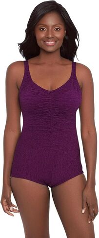 Chlorine Resistant Krinkle Textured Solid Girl Leg One Piece in Saudi Arabia