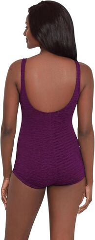Chlorine Resistant Krinkle Textured Solid Girl Leg One Piece in Saudi Arabia