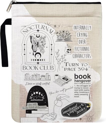 Butterfly Retro Book Sleeve - Y2K Aesthetic Sleeve for Paperbacks, Zippered 9x12 Protector Carry Handle Book Club Essential & Book Lovers Gifts in Saudi Arabia