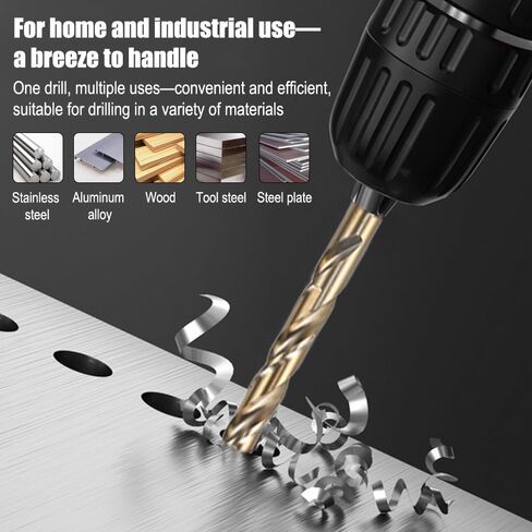 Cobalt Drill Bit Set, 13Pcs M35 High Speed Steel Jobber Length Drill Bit Kit for Hardened Metal, Stainless Steel, Cast Iron and Plastic, Complete Bits Sets with Storage Holder Case 1/16"-1/4" in Saudi Arabia