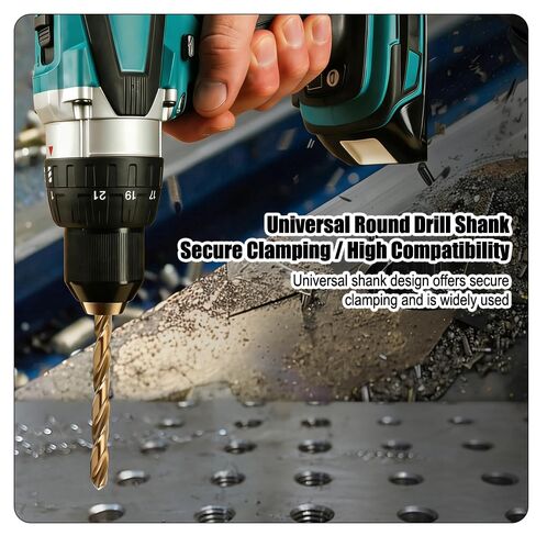 Cobalt Drill Bit Set, 13Pcs M35 High Speed Steel Jobber Length Drill Bit Kit for Hardened Metal, Stainless Steel, Cast Iron and Plastic, Complete Bits Sets with Storage Holder Case 1/16"-1/4" in Saudi Arabia