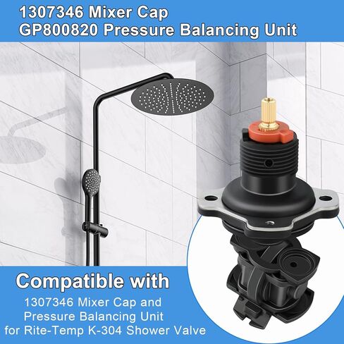 1307346 مجموعة غطاء الخلاط Sp Kit وخرطوشة وحدة موازنة الضغط GP800820 المتوافقة مع صمام دش Kohler، طقم إصلاح خرطوشة الدش لصمام الدش Rite-Temp وK-304، ريترو in Saudi Arabia