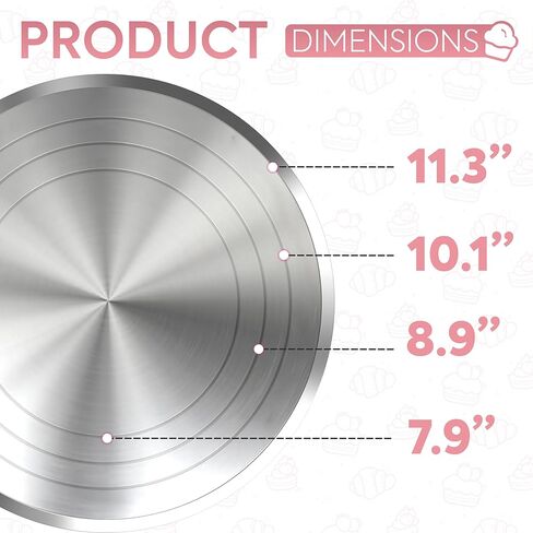 Riccle 12 Inch Pink Aluminium Alloy Revolving Cake Stand – Rotating Cake Turntable for Cake Decorating, Baking, and Cake Decorating Supplies in Saudi Arabia