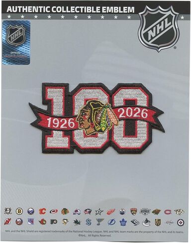 Chicago 100th Anniversary Season Jersey Patch 2025-26 Embroidered in Saudi Arabia