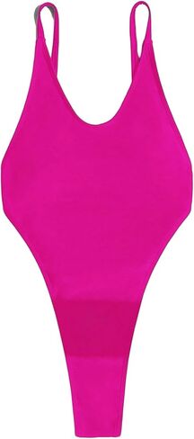 OYOANGLE Women's Backless Cheeky Monokini One Piece Swimsuits High Cut Plunging Beach Leotard in Saudi Arabia