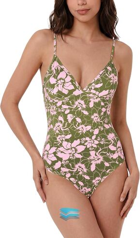 Beautikini Period Swimwear Floral V Neck One Piece Swimsuit Leak Proof Menstrual Slimming Sexy Bathing Suit for Women Teens in Saudi Arabia