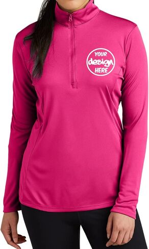 INK STITCH Women Lst357 Custom Embroidery Personalized Add Your Logo Texts PosiCharge Competitor Quarter Zip in Saudi Arabia