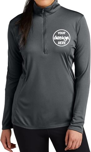INK STITCH Women Lst357 Custom Embroidery Personalized Add Your Logo Texts PosiCharge Competitor Quarter Zip in Saudi Arabia