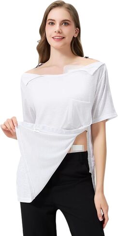Post Shoulder Surgery Shirts for Women, Tear Away After Rotator Cuff Shirts, Chemo Port Adaptive Clothing Unisex in Saudi Arabia