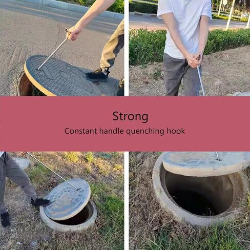 Manhole Hook Tool, Versatile Lifter and Puller for Manhole Covers, Storm Drains, Septic Tank Lids, T Shape Hook for Enhanced Grip Pull Tool in Saudi Arabia