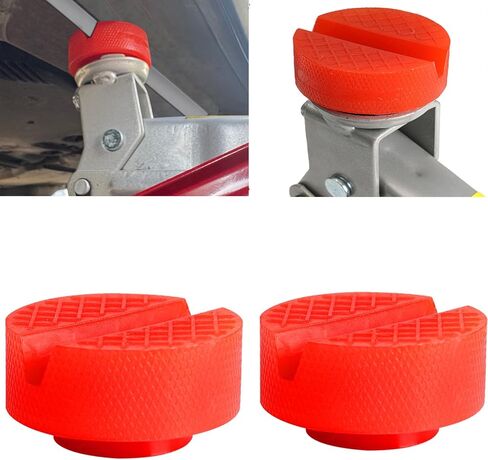 Polyethylene Jack Pad for Trolley Floor Jack Disk Pad Adapter Pinch Weld Jack Adapter Anti-Slip Rail Frame Support Block Jack Stands Pads,2Pcs,Red in Saudi Arabia