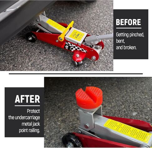 Polyethylene Jack Pad for Trolley Floor Jack Disk Pad Adapter Pinch Weld Jack Adapter Anti-Slip Rail Frame Support Block Jack Stands Pads,2Pcs,Red in Saudi Arabia
