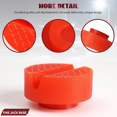 Polyethylene Jack Pad for Trolley Floor Jack Disk Pad Adapter Pinch Weld Jack Adapter Anti-Slip Rail Frame Support Block Jack Stands Pads,2Pcs,Red in Saudi Arabia