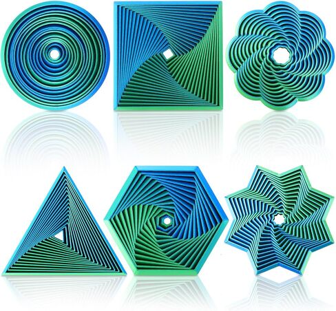 6 قطع كسورية تململ مسدس 3D مطبوعة تململ تخفيف التوتر أداة حسية ملونة دوامة دوامة أداة التأمل ل ADHD التوحد القلق الإغاثة عيد الميلاد هدية عيد ميلاد in Kuwait