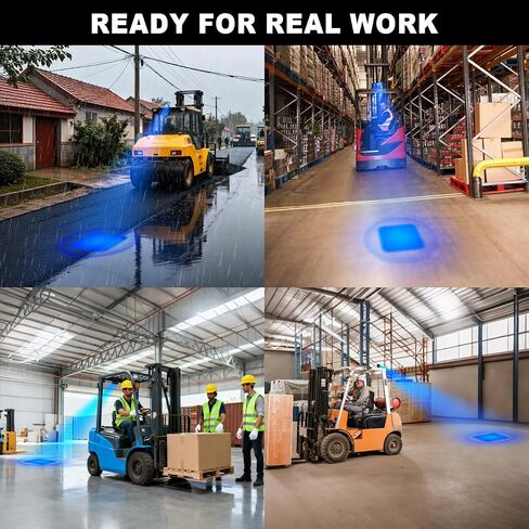 LED Forklift Safety Light Blue Spot Light with Magnetic Mount, DC10–80V Wide Voltage, IP68 Waterproof, Aluminum Housing, Compact Easy‑Mount Warning for Forklift/AGV Warehouse Safety in Saudi Arabia