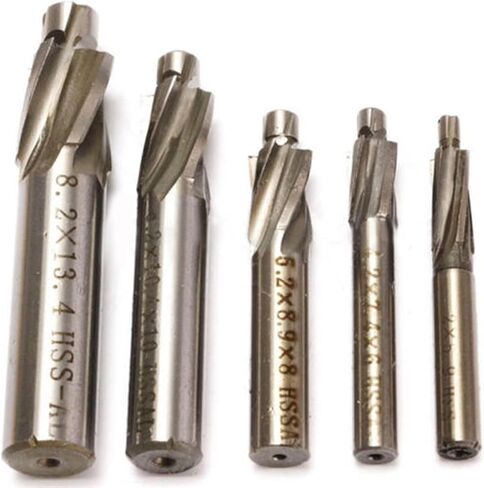 5pcs Milling Cutter 4 Flutes Countersink End Mill HSS-AL M3-M8 Slot Drill Bits Tool for Aluminum Steel Cast Iron in Saudi Arabia