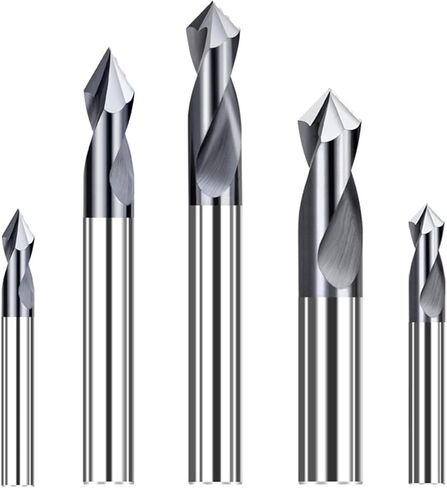 5 Pcs Chamfer End Mill CNC Carving Bits 90 Degrees 2-12mm V Groove Center Bit Router Milling Cutter Carbide for Wood/Alloy Steels(5pcs 2xd4x50l) in Saudi Arabia