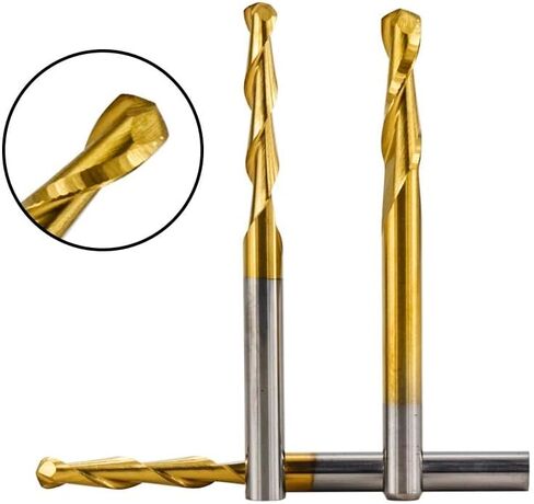 10pcs Ball Nose End Mills CNC Router Bits 1/8 Inch Shank Spiral Carbide Mill Titanium Coating 2 Flutes Milling Cutter in Saudi Arabia