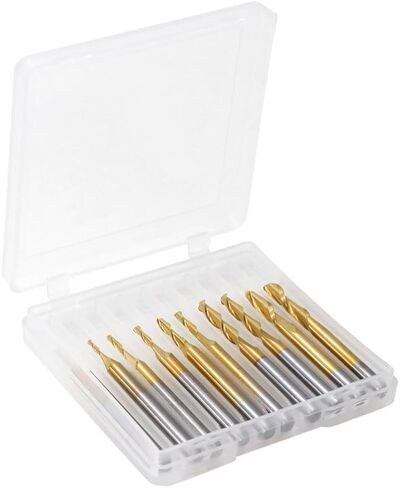 10pcs Ball Nose End Mills CNC Router Bits 1/8 Inch Shank Spiral Carbide Mill Titanium Coating 2 Flutes Milling Cutter in Saudi Arabia