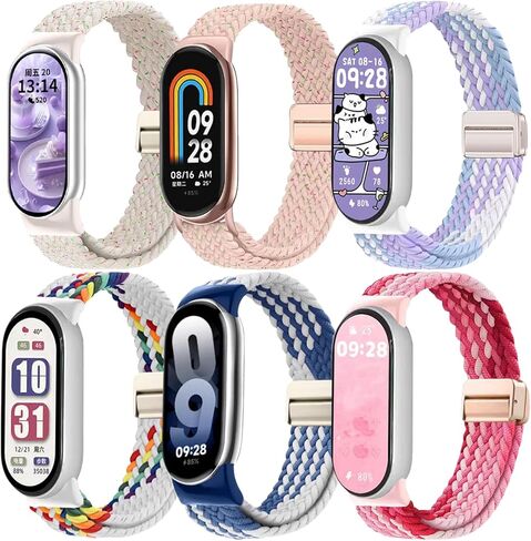 أحزمة متوافقة مع حزام Xiaomi Smart Band 10/9/8، حزام بديل منسوج من النايلون مع إبزيم آمن، سوار معصم ناعم قابل للتنفس وقابل للتعديل للنساء والرجال in Kuwait