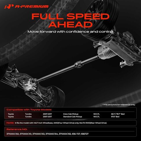 مجموعة عمود الدفع الخلفي الكامل A-Premium متوافقة مع Toyota Tundra 2007-2014، 4.0L، RWD، استبدال # 37100-0C140 in Saudi Arabia