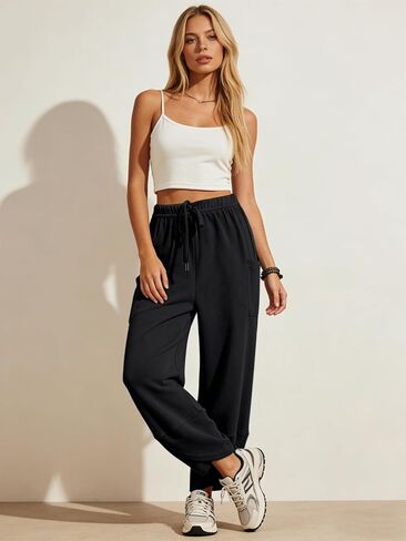 Xiaoxuemeng Womens Wide Leg Sweatpants Elastic Waist Baggy Harem Pants Drawstring Palazzo Sweatpants in Saudi Arabia