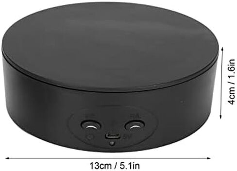 360 Degree Rotating Display Stand, Electric Turntable for Wine Bottles Cosmetics Watches, 3kg Load Capacity, Quiet Operation, USB or Battery Powered, Clockwise Counterclockwise (White) in Saudi Arabia