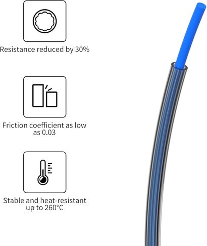 FYSETC PTFE Tube Upgraded for Printer Accessories: 157 in 2.5 x 4mm OD Flower-shaped Cross-section Design Fast Printing Temperature 500℉ for 1.75mm Filament K1 Max K1C Ender 3 V3 Plus 5 Max K2 Plus in Saudi Arabia