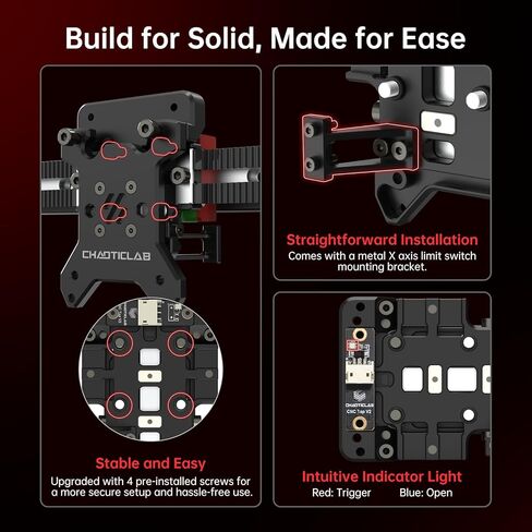 CNC Voron Tap V2.0 جميع الآلات المعدنية باستخدام الحاسب الآلي مع OMERON EE-SX4320 مجموعة تسوية الحنفية بمستشعر بصري تدعم 5-24 فولت لطابعة VORON 2.4 / Trident ثلاثية الأبعاد، فقط لمحور MGN12H X in Kuwait