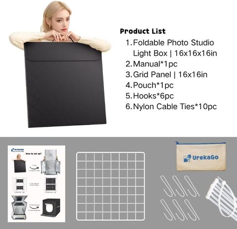 DIY Photo Studio for Screen Printing, Cyanotype, Plant Growth, UV Curing, Shoe Icing Box Make Yellow/Oxidized Soles White, 3D Printer Curing Enclosure, 3-Minute Assembly (No Light Source) in Saudi Arabia