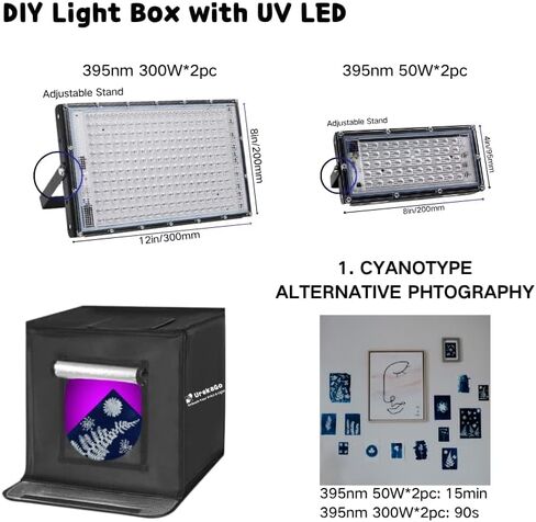 DIY Photo Studio for Screen Printing, Cyanotype, Plant Growth, UV Curing, Shoe Icing Box Make Yellow/Oxidized Soles White, 3D Printer Curing Enclosure, 3-Minute Assembly (No Light Source) in Saudi Arabia