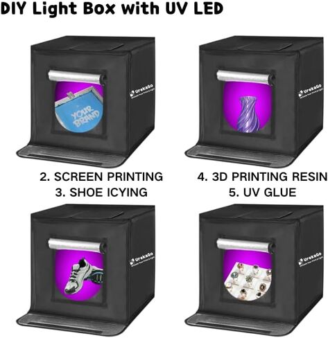 DIY Photo Studio for Screen Printing, Cyanotype, Plant Growth, UV Curing, Shoe Icing Box Make Yellow/Oxidized Soles White, 3D Printer Curing Enclosure, 3-Minute Assembly (No Light Source) in Saudi Arabia