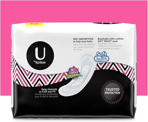 فوط U من Kotex Security فائقة النحافة، عادية، 60 قطعة (عبوة من 4 قطع) in Saudi Arabia