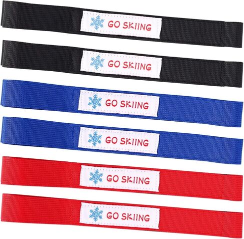 6pcs Ski Brake Retainer Straps, Nylon Adjustable Binding Retainer Bands with Hook and Loop Closure for Ski Waxing Tuning & Brake Support in Saudi Arabia
