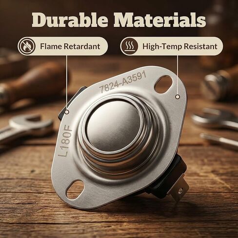 S1-7624A3591 180 درجة فهرنهايت إعادة ضبط يدوي L180 مفتاح الحد العلوي، مناسب لفرن غاز York Coleman Luxaire Tempstar Evcon (60,000-120,000 BTU)، متوافق مع 7624-A3591 S1-7990-3591 Supco L180MR in Kuwait