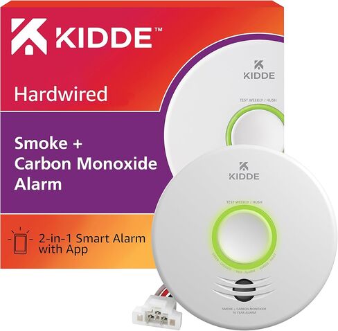 Kidde Smart Smoke & Carbon Monoxide Detector, WiFi, Alexa Compatible Device, Hardwired w/Battery Backup, Voice & App Alerts in Saudi Arabia