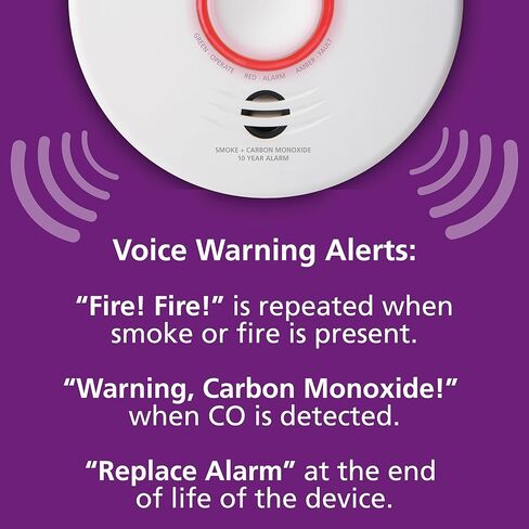 Kidde Smart Smoke & Carbon Monoxide Detector, WiFi, Alexa Compatible Device, Hardwired w/Battery Backup, Voice & App Alerts in Saudi Arabia
