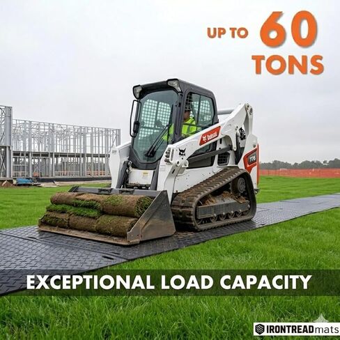 سجادة حماية أرضية بسمك 3 × 8 بوصة - ½ بوصة - نمط مداس ماسي HDPE قابل لإعادة التدوير - غير قابل للانزلاق وقابل لإعادة الاستخدام ومقاوم للماء - حصائر الممرات والبناء للمعدات والمناظر الطبيعية - عبوة من 5 قطع in Saudi Arabia