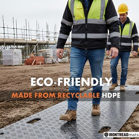 سجادة حماية أرضية بسمك 3 × 8 بوصة - ½ بوصة - نمط مداس ماسي HDPE قابل لإعادة التدوير - غير قابل للانزلاق وقابل لإعادة الاستخدام ومقاوم للماء - حصائر الممرات والبناء للمعدات والمناظر الطبيعية - عبوة من 5 قطع in Saudi Arabia