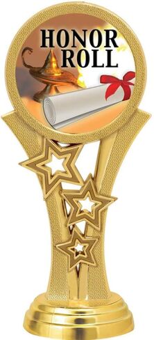 Crown Awards Honor Roll Trophies, 11" Black Midnight Honor Roll Trophy, Customize Now Prime in Saudi Arabia