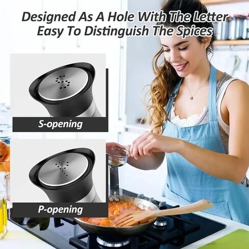 Salt And Pepper Shakers Set, 4 0z Glass Bottom Salt And Pepper Jars With Stainless Steel Lid For Kitchen Cooking Table, RV, Camp, BBQ Refillable Design,Spice Shakers, kitchen Utensils in Saudi Arabia