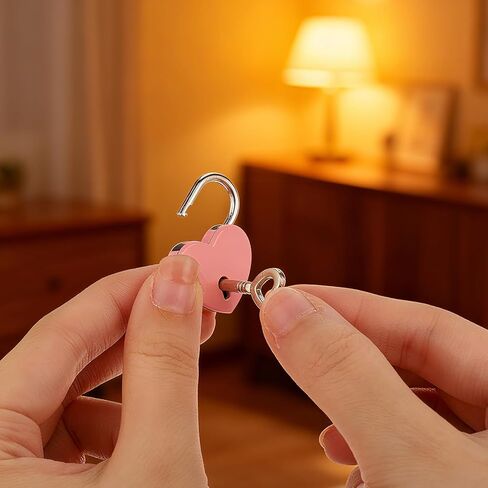 4Pcs Multicolor Mini Heart Locks,Heart Shaped Lock Love Locks Cute Diary Lock and Key Set for Luggage, Jewelry Box, Suitcase, Backpack in Saudi Arabia