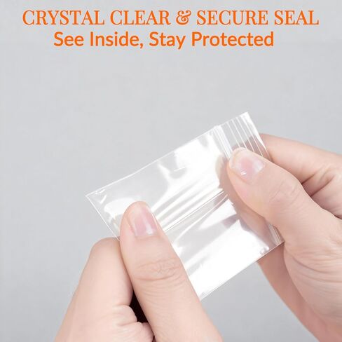 150 PCS Small Plastic Bags 2" x 2.76", 2.4 Mil Clear Resealable Zipper Bags, Mini Zip Lock Baggies for Jewelry, Beads, Screws, Crafts, Snacks & Small Parts Organization (2"×2.76") in Saudi Arabia
