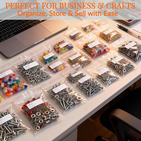 150 PCS Small Plastic Bags 2" x 2.76", 2.4 Mil Clear Resealable Zipper Bags, Mini Zip Lock Baggies for Jewelry, Beads, Screws, Crafts, Snacks & Small Parts Organization (2"×2.76") in Saudi Arabia
