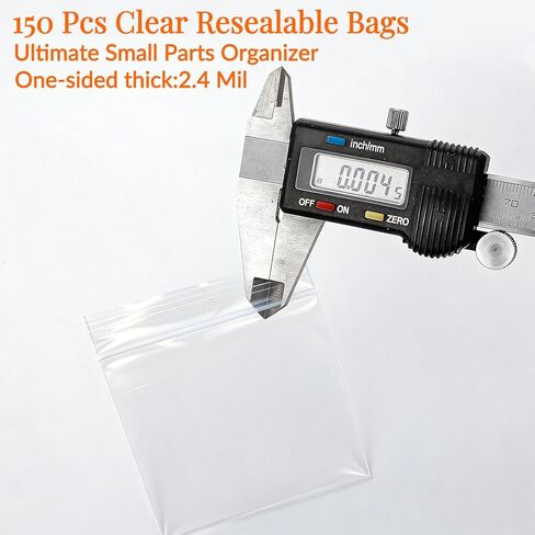 150 PCS Small Plastic Bags 2" x 2.76", 2.4 Mil Clear Resealable Zipper Bags, Mini Zip Lock Baggies for Jewelry, Beads, Screws, Crafts, Snacks & Small Parts Organization (2"×2.76") in Saudi Arabia